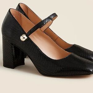 J.Crew Maisie Mary Jane heels in snake-embossed
Italian leather Sz 10